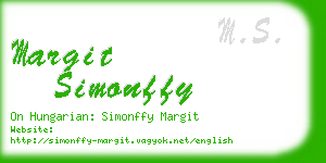 margit simonffy business card